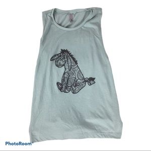 $10 Sale  ** Eeyore Winnie the Pooh *Next Level*Mint green tank top. *Small *EUC